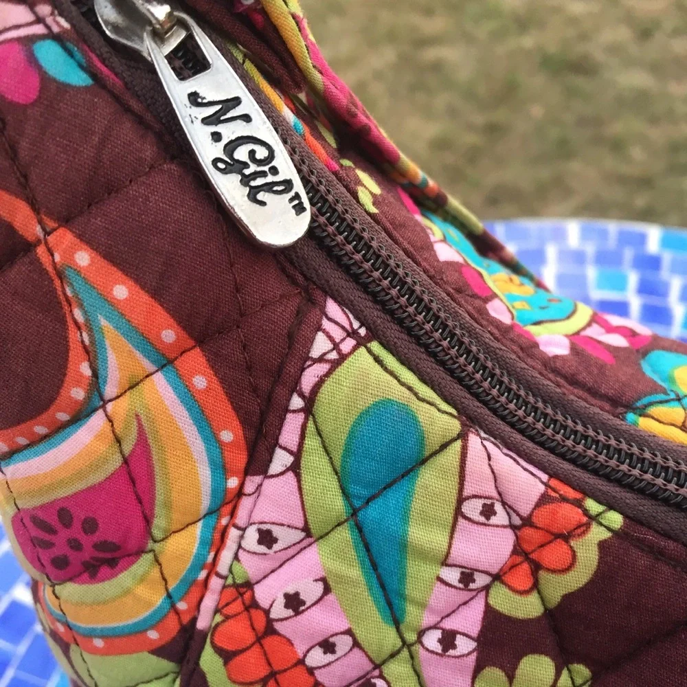 ADORABLE!  N. Gil quilted cotton hobo bag